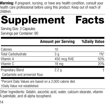 A-C Carbamide®, 90 Capsules, Rev 12 Supplement Facts