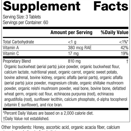 Cataplex® A-C-P, 180 Tablets, Rev 04 Supplement Facts