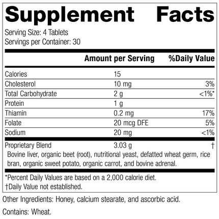 Cataplex® B-Core 120 Tablets Rev 04 Supplement Facts