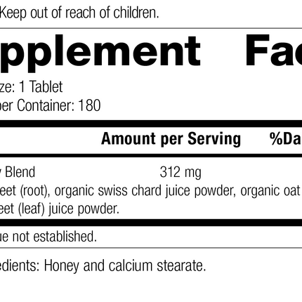 Betafood®, 180 Tablets, Rev 03 Supplement Facts