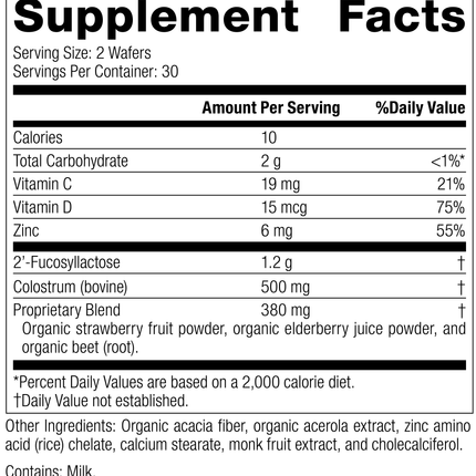 SP Children's Immune, 60 Wafers, Rev 05 Supplement Facts Image