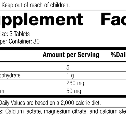 Rev 03 Supplement Facts