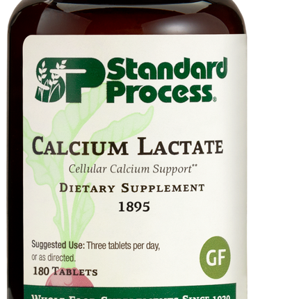 An image of a bottle of Calcium Lactate, 180 tablets.