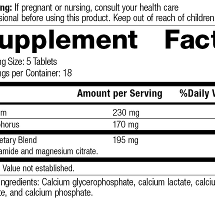 Calsol®, 90 Tablets, Rev 11 Supplement Facts
