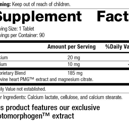 Cardiotrophin PMG®, 90 Tablets, Rev 15 Supplement Facts