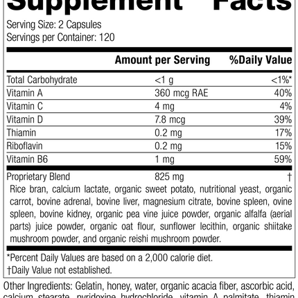 Catalyn® GF, 240 Capsules Rev 01 Supplement Facts