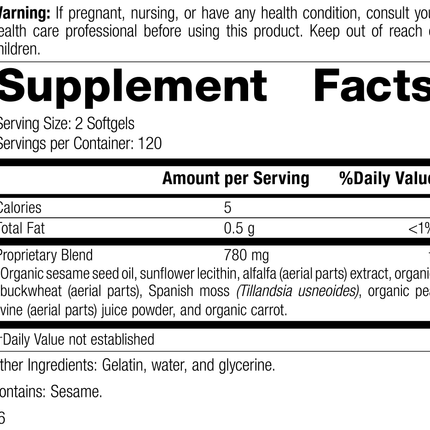 Chlorophyll Complex™, 240 Softgels, Rev 14, Supplement Facts