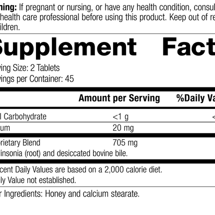 Cholacol®, 90 Tablets, Rev 16 Supplement Facts
