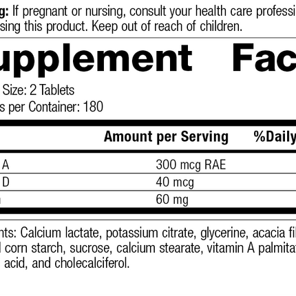 Cataplex® D, 360 Tablets, Rev 06 Supplement Facts