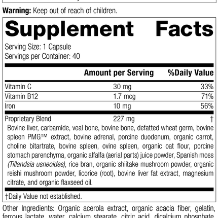 Ferrofood®, 40 Capsules, Rev 37 Supplement Facts