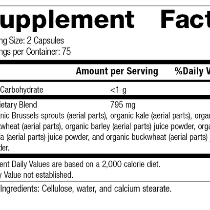 SP Green Food®, 150 Capsules, Rev 10 Supplement Facts