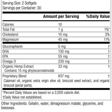 Hemp Oil Complex™, 60 Softgels, Rev 09 Supplement Facts