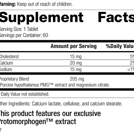 Hypothalamus PMG®, 60 Tablets, Rev 16 Supplement Facts