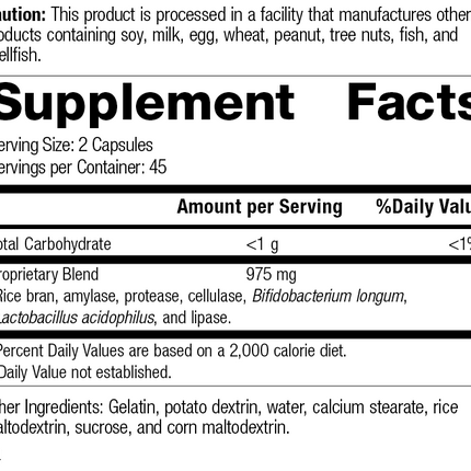 Lact-ENZ 5130 Rev 04 Supplement Facts