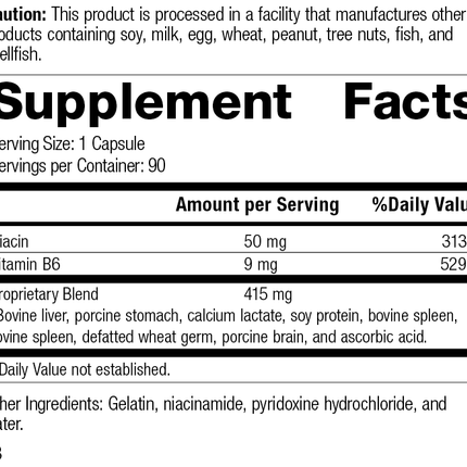 Niacinamide B6, 90 Capsules, Rev 03 Supplement Facts