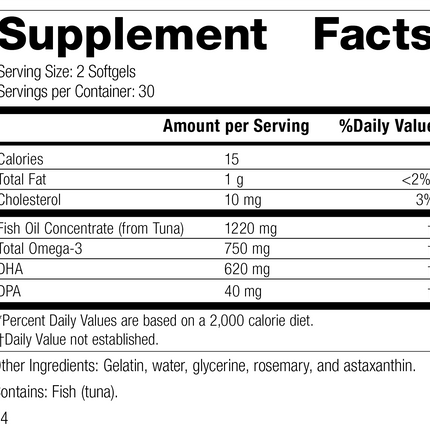 Olprima™ DHA, 60 Softgels, Rev 02 Supplement Facts
