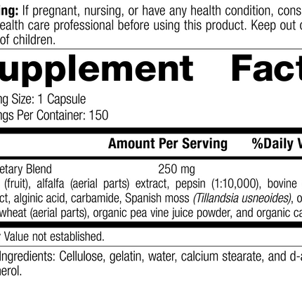 Okra Pepsin E3, 150 Capsules, Rev 03 Supplement Facts