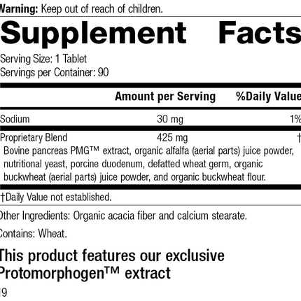 6650 Pancreatrophin PMG-R18 Supplement Facts