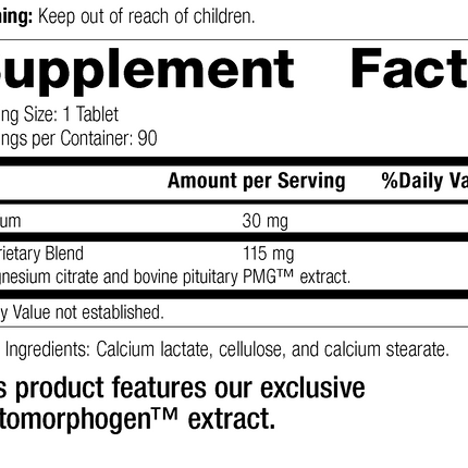 Pituitrophin PMG®, 90 Tablets, Rev 17 Supplement Facts