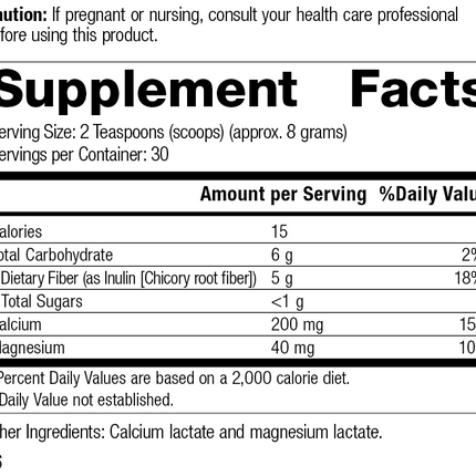 Prebiotic Inulin, Rev 06 Supplement Facts