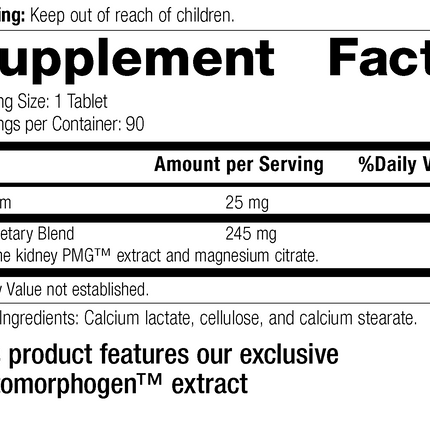 Renatrophin PMG®, 90 Tablets, Rev 16 Supplement Facts