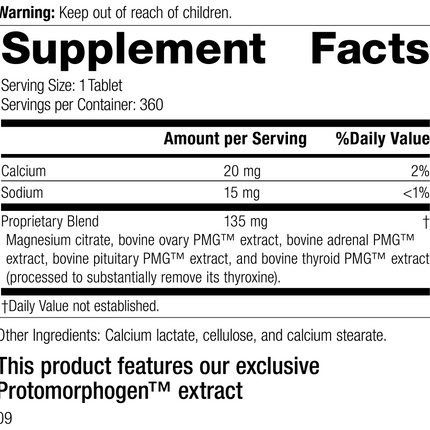Symplex® F, 360 Tablets, Rev 08 Supplement Facts