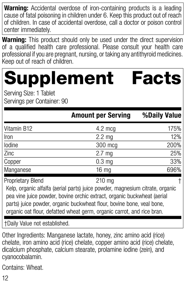 Trace Minerals-B12 R11 90 Tablets Label Image