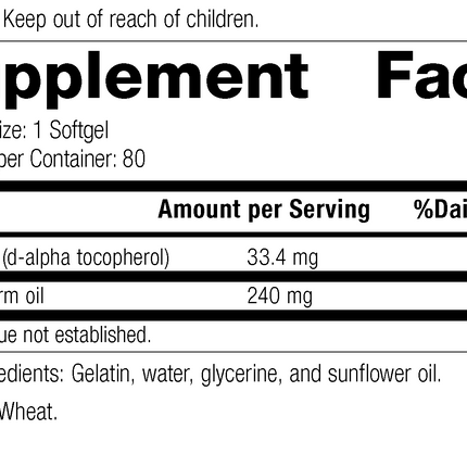 Wheat Germ Oil Fortified™, Rev 16 Supplement Facts