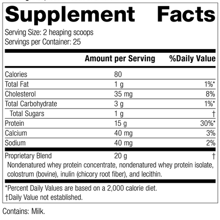 Whey Pro Complete, 1.3 lbs. (600 g), Rev 11 Supplement Facts