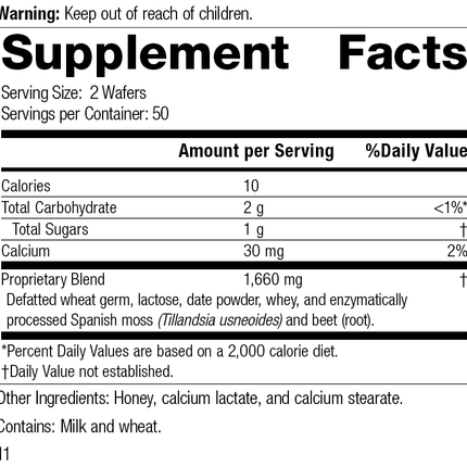 Zymex Wafers, Rev 11 Supplement Facts