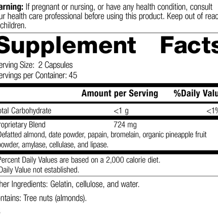 8443 Zymex-II R02 Supplement Facts
