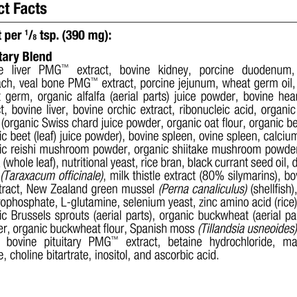 supplement fact label