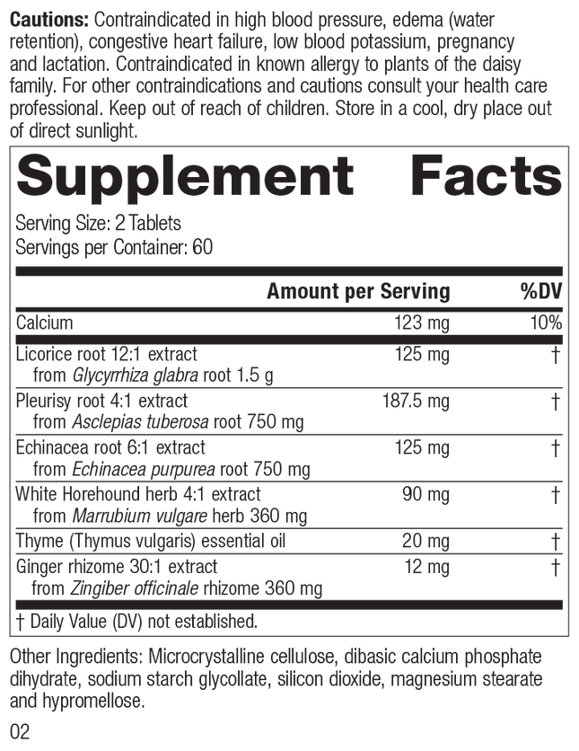 Broncafect, 60 Tablets, Rev 02 Supplement Facts