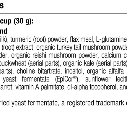 Equine Immune Support, Rev 06 Supplement Facts
