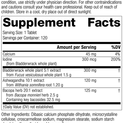 Thyroid Complex, 120 Tablets, Rev 10 Supplement Facts