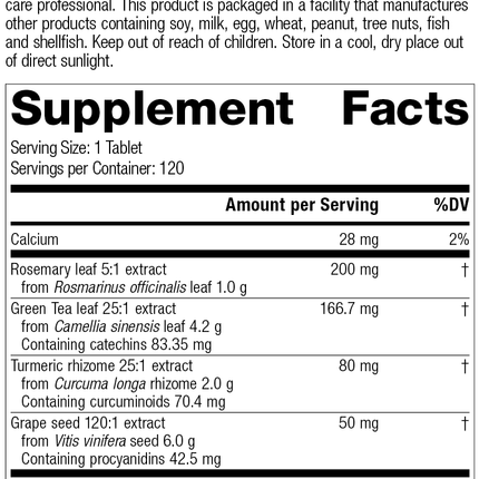 Vitanox®, 120 Tablets, Rev 06 Supplement Facts