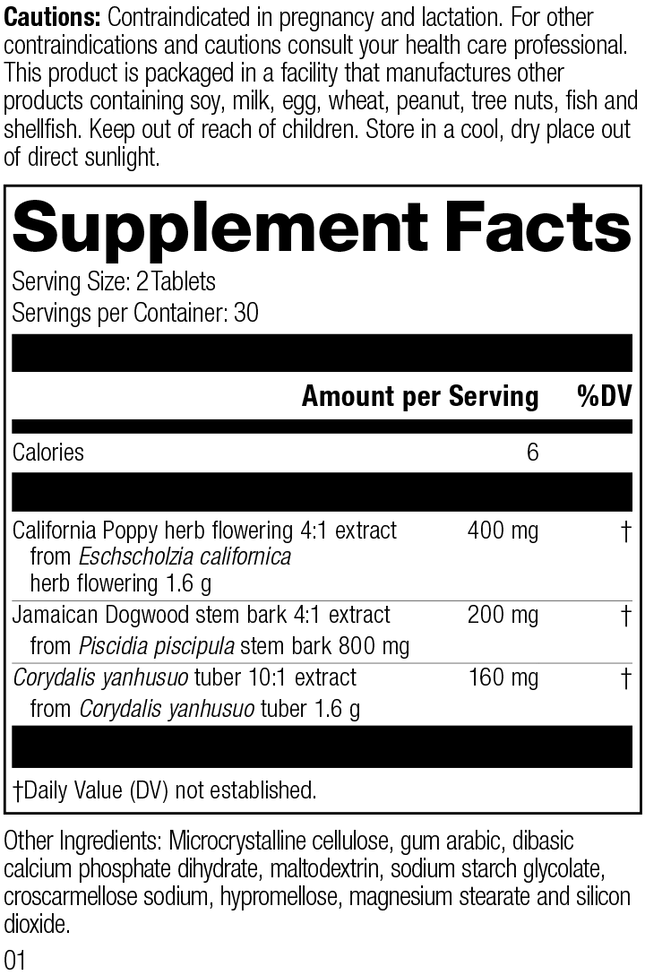 Nervagesic, Rev 01 Supplement Facts